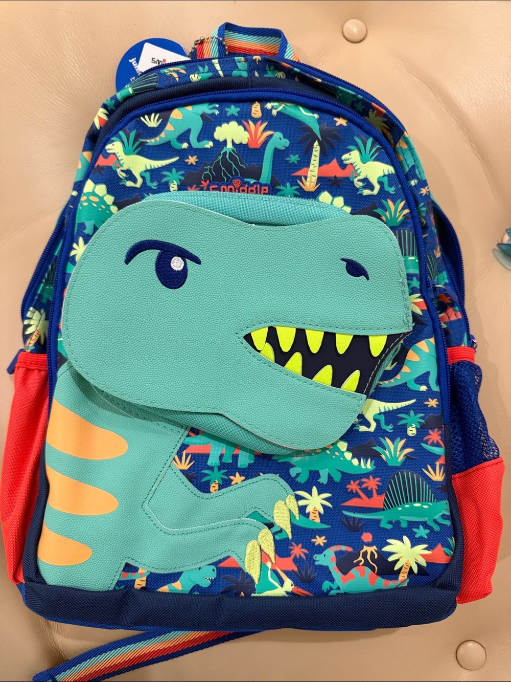 Smiggle Kids Dinosaur Backpack - Blue & Teal Dino Design